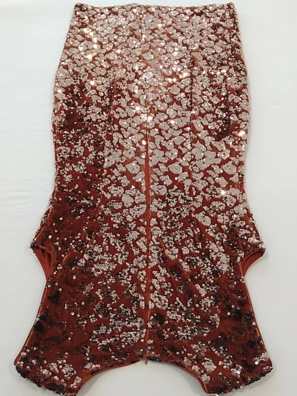 Vince Camuto Velvet Sleeveless Rust Sequin Sheath Cocktail Party Dress Size 12